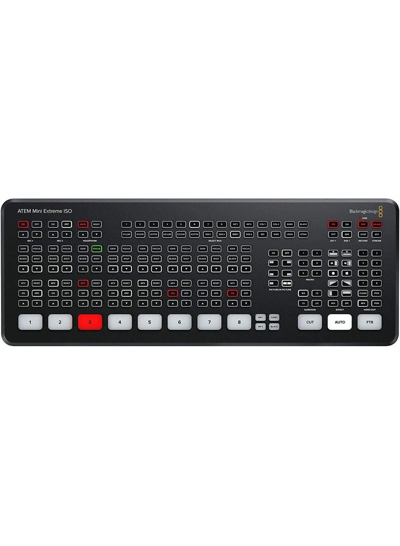 Blackmagic Design ATEM Mini Extreme ISO Live Streaming Video Switcher with 8 HDMI Inputs, Recording, Multi View, Audio Mixer, and USB Output - Image 2